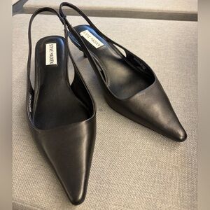 Steve Madden Black Pointed Toe Slingback Heels